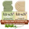 Kitsch Tea Tree Shampoo & Coconut Oil Conditioner Bar – Shampoo and Conditioner Set – Clarifying Bar Soap for Greasy Hair & Deep Moisturizing – Paraben, Silicone & Sulfate Free – Made in USA – 2 Pack