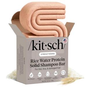 Kitsch Coconut Oil Conditioner Bar – Hair Conditioner For Women and Men – Deep Moisturizing, Nourishes, Hydrate & Soften Damaged Dry Hair – Silicone, Paraben & Sulfate Free – 2.7 oz(Rice Water Shampoo Bar)