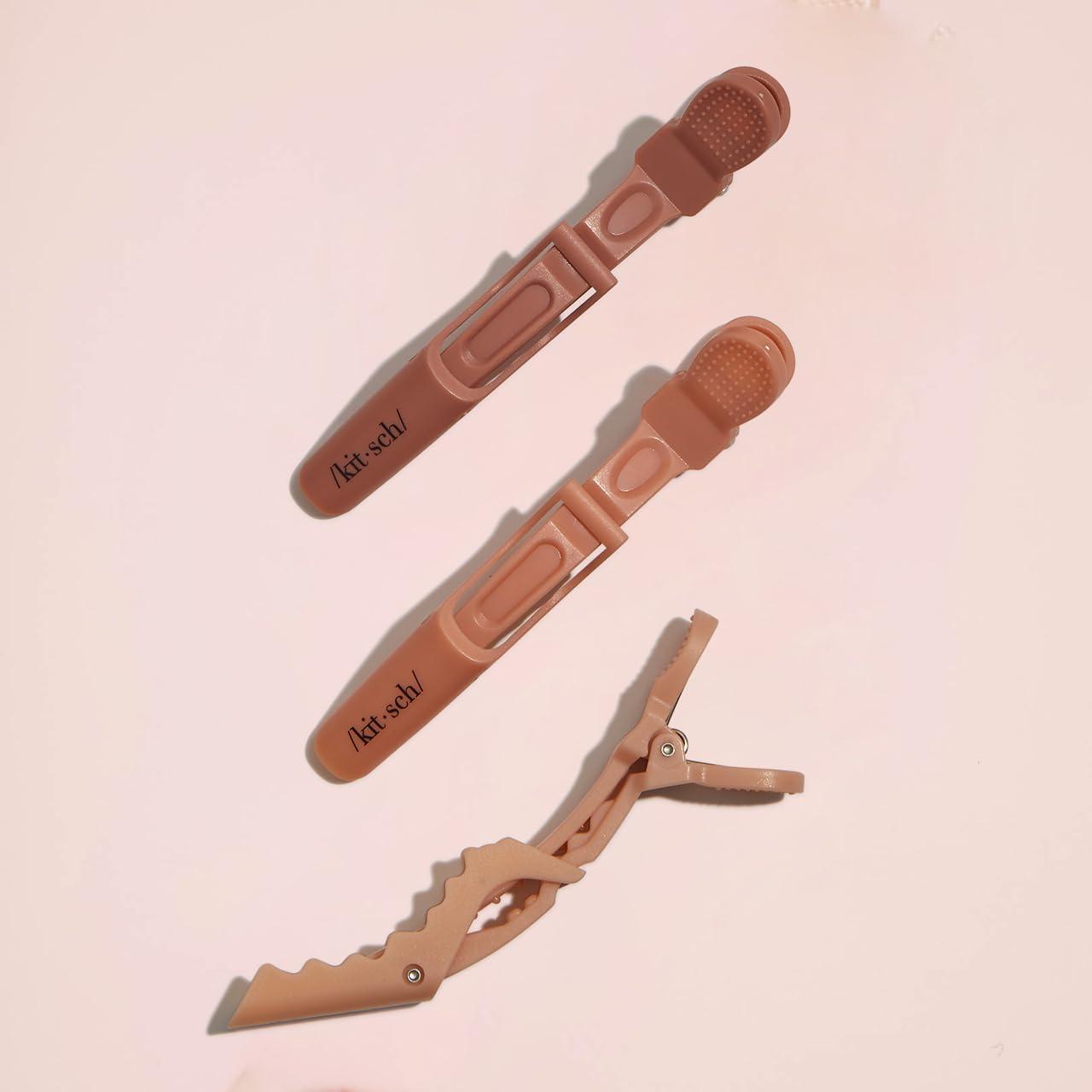 imageKitsch Crocodile Hair Claw Clips Professional Hair Accessories for Sectioning Cutting Coloring Blow Drying Salon Quality Alligator Clips No Slip Ergonomic Ideal Gifts for Women 3pc BlushMulticolor