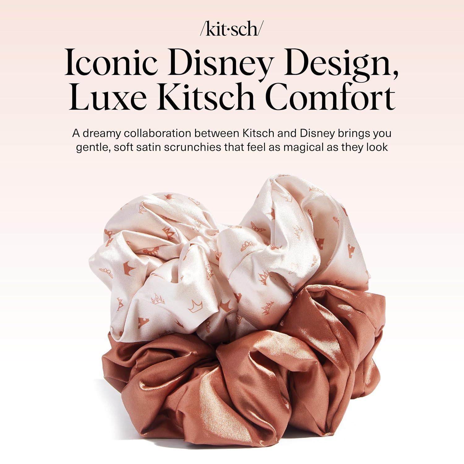 imageBridgerton x Kitsch Satin Scrunchies for Women No Snag No Tugging Soft amp Comfortable Scrunchies for Girls Perfect for Day or Night Ideal Gifts for Women Toile De Blue 2pcsDesert Crown