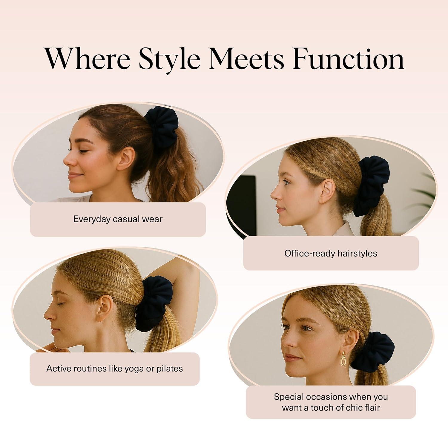 imageBridgerton x Kitsch Satin Scrunchies for Women No Snag No Tugging Soft amp Comfortable Scrunchies for Girls Perfect for Day or Night Ideal Gifts for Women Toile De Blue 2pcsBlack Ruffle