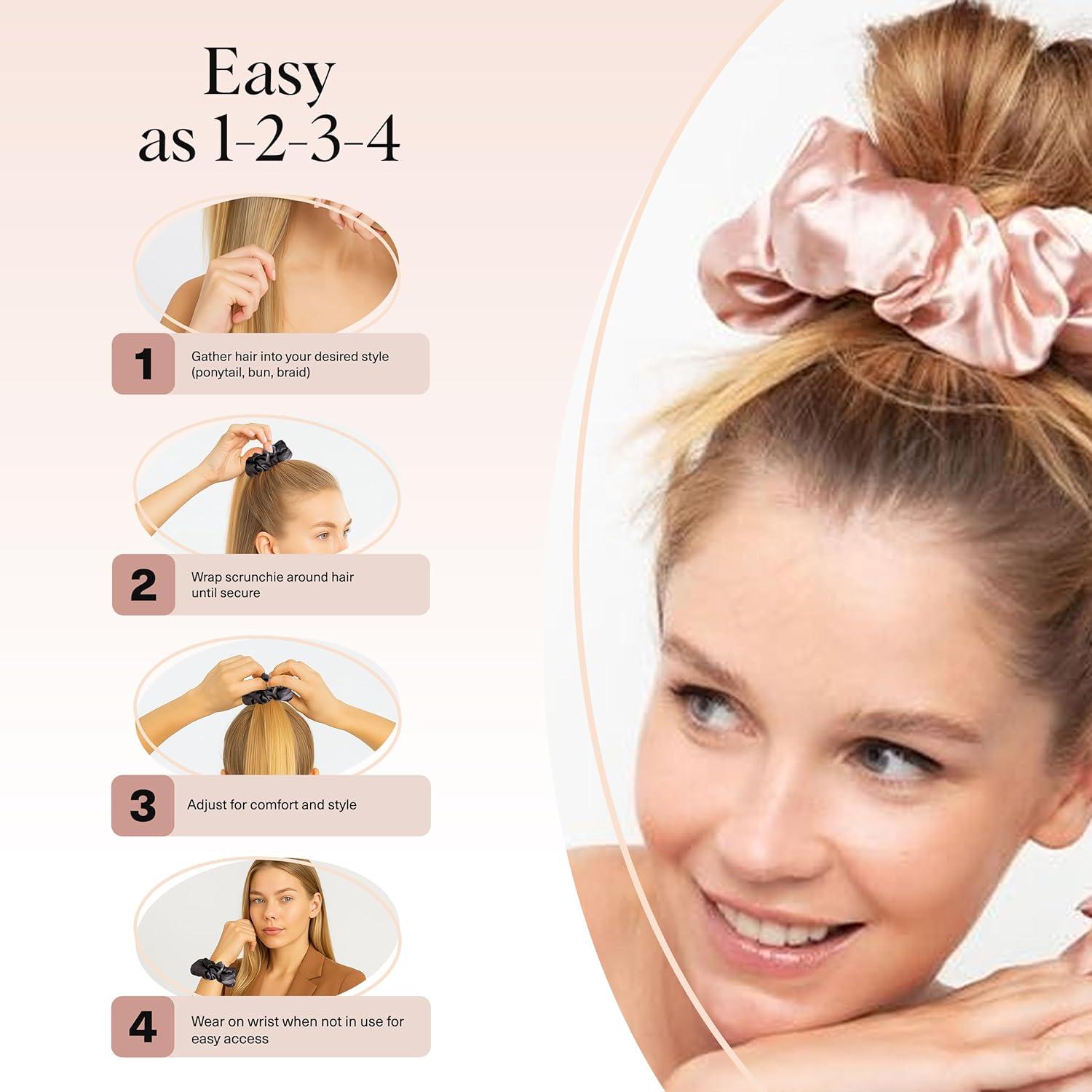 imageBridgerton x Kitsch Satin Scrunchies for Women No Snag No Tugging Soft amp Comfortable Scrunchies for Girls Perfect for Day or Night Ideal Gifts for Women Toile De Blue 2pcsBlushCharcoal