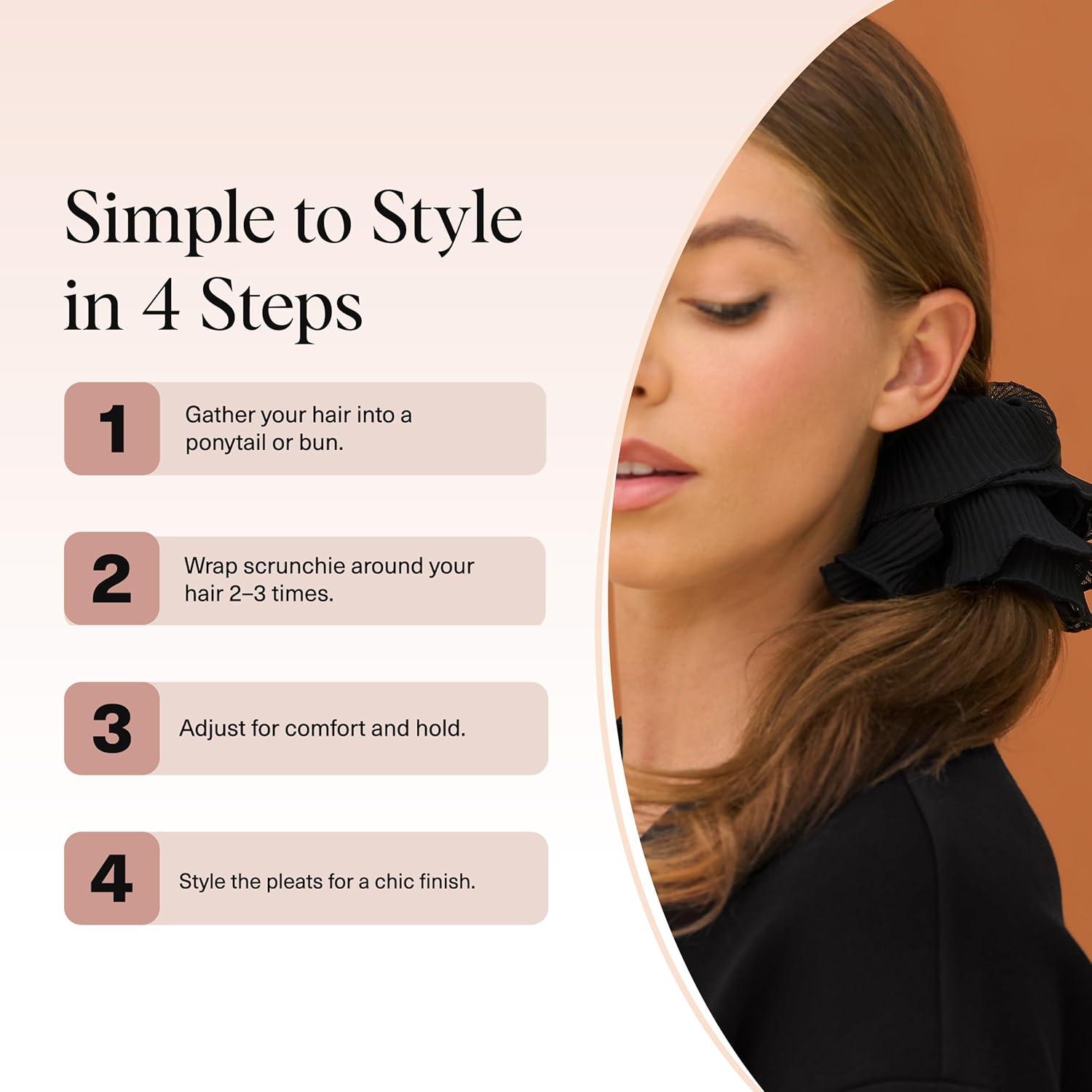 imageBridgerton x Kitsch Satin Scrunchies for Women No Snag No Tugging Soft amp Comfortable Scrunchies for Girls Perfect for Day or Night Ideal Gifts for Women Toile De Blue 2pcsBlack 1pc