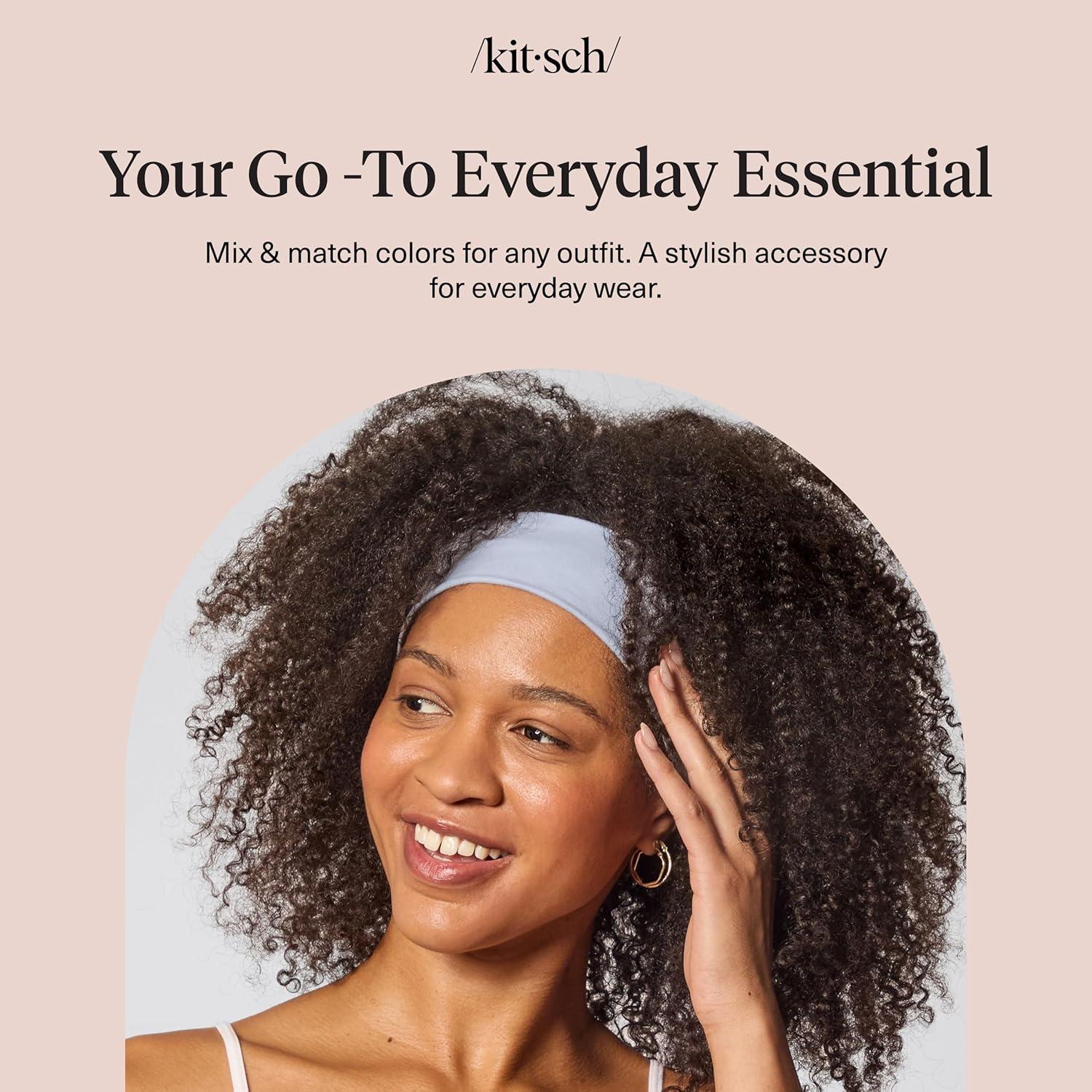 imageKitsch Headbands for Women Non Slip Running Headbands for Girls Ideal for Working Out Yoga Gym or Lounging Stretchy Head Bands Fashion Hair Accessories Garden Bouquet 3pcsGarden Bouquet