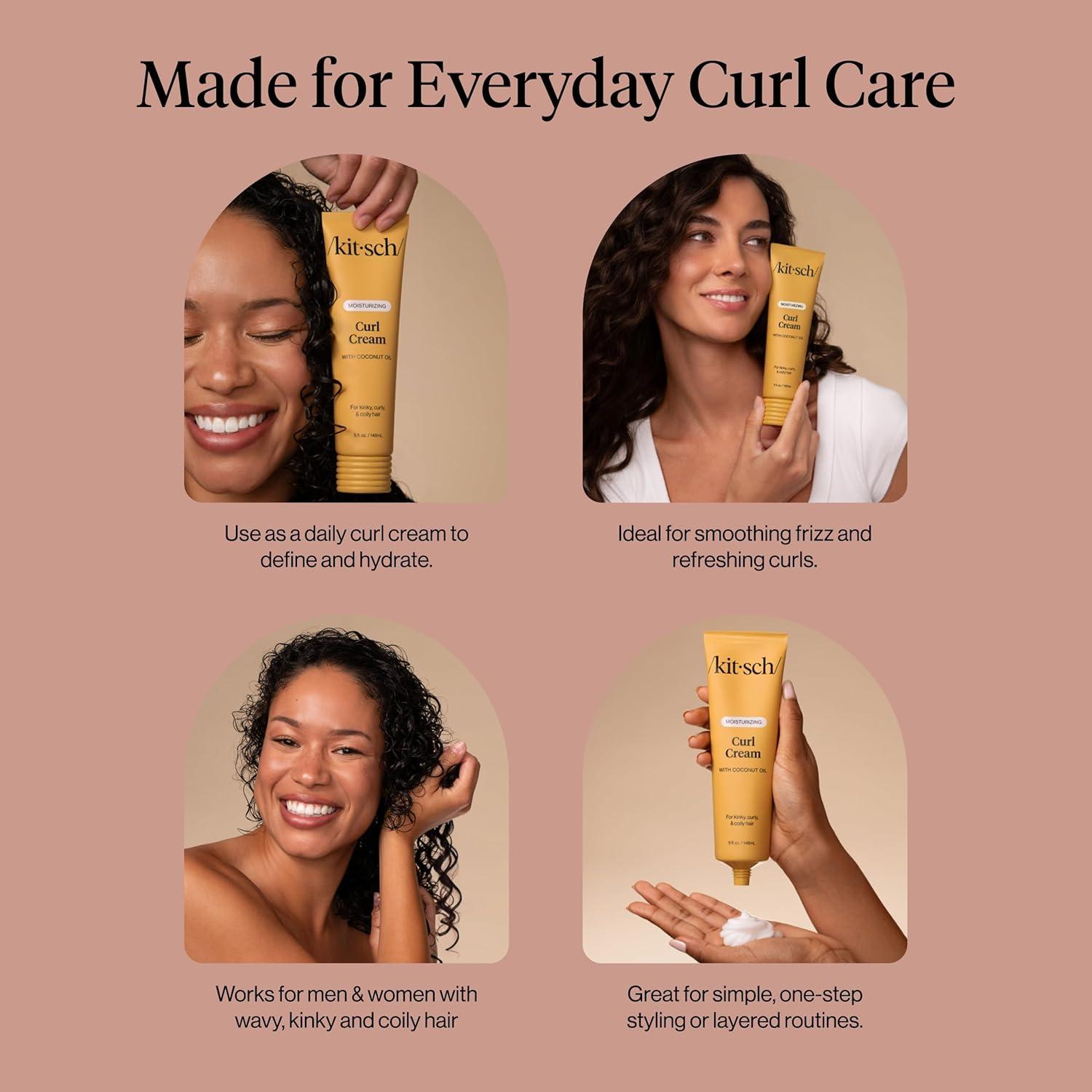 imageKitsch Moisturizing Curl Cream for Curly Hair Lightweight Curly Hair Products for Men amp Women Defines Curls Controls Frizz amp Boosts Shine Hydrating Curling Cream Ideal Gifts for Women
