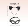 Kitsch Lace Headband & Mask – Black Cat Halloween Accessories – Elegant Lace Cat Ear & Mask Duo – Black Headband for Halloween Costume, Parties & Hair Accessories | Ideal Gifts for Women – 2pc Set(Black Cat)