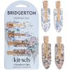 Bridgerton x Kitsch Creaseless Hair Clips for Women – No Crease, No Bend Hair Clips for Styling, Bangs, Makeup Application, Face Wash | Recycled Acrylic – Toile in Bloom | Ideal Gifts for Women, 4pcs(Toile in Bloom)