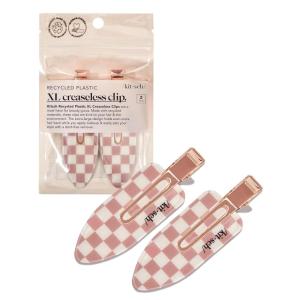 Bridgerton x Kitsch Creaseless Hair Clips for Women – No Crease, No Bend Hair Clips for Styling, Bangs, Makeup Application, Face Wash | Recycled Acrylic – Toile in Bloom | Ideal Gifts for Women, 4pcs(Terracotta Checkered)
