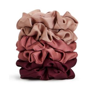 Bridgerton x Kitsch Satin Scrunchies for Women, No Snag, No Tugging, Soft & Comfortable Scrunchies for Girls, Perfect for Day or Night | Ideal Gifts for Women – Toile De Blue, 2pcs(Mulberry Spice)