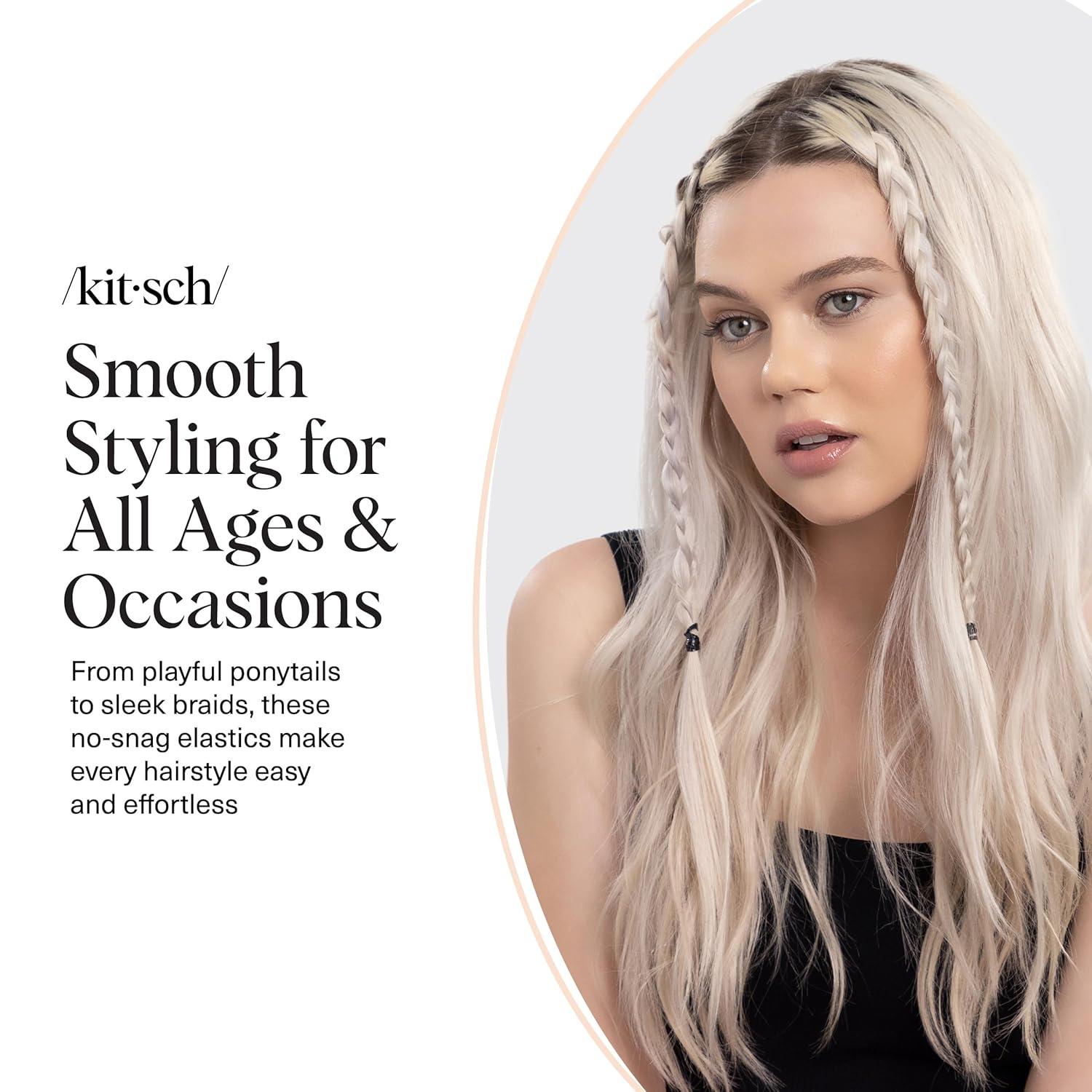 imageKitsch Hair Ties No Damage for Kids Teens and Women Rubber Bands for Hair Styling No Snag Hair Elastics Daily Hair Accessories Ideal Gifts for Women 500pcs BrownBlack