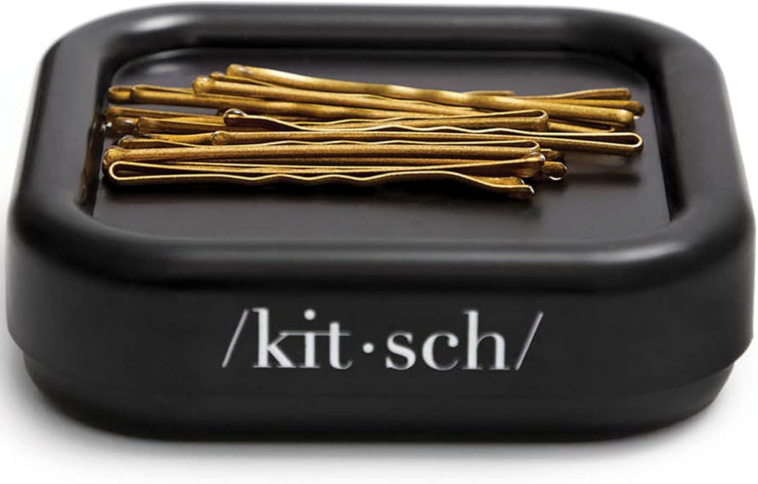 imageKitsch Magnetic Bobby Pin Holder Cute Stuff Strong Magnetic Pin Holder for Desk amp Vanity Securely Holds Metal Hair Clips Bobby Pins amp Paper Clip Ideal Gifts for Women Black 1 Pc