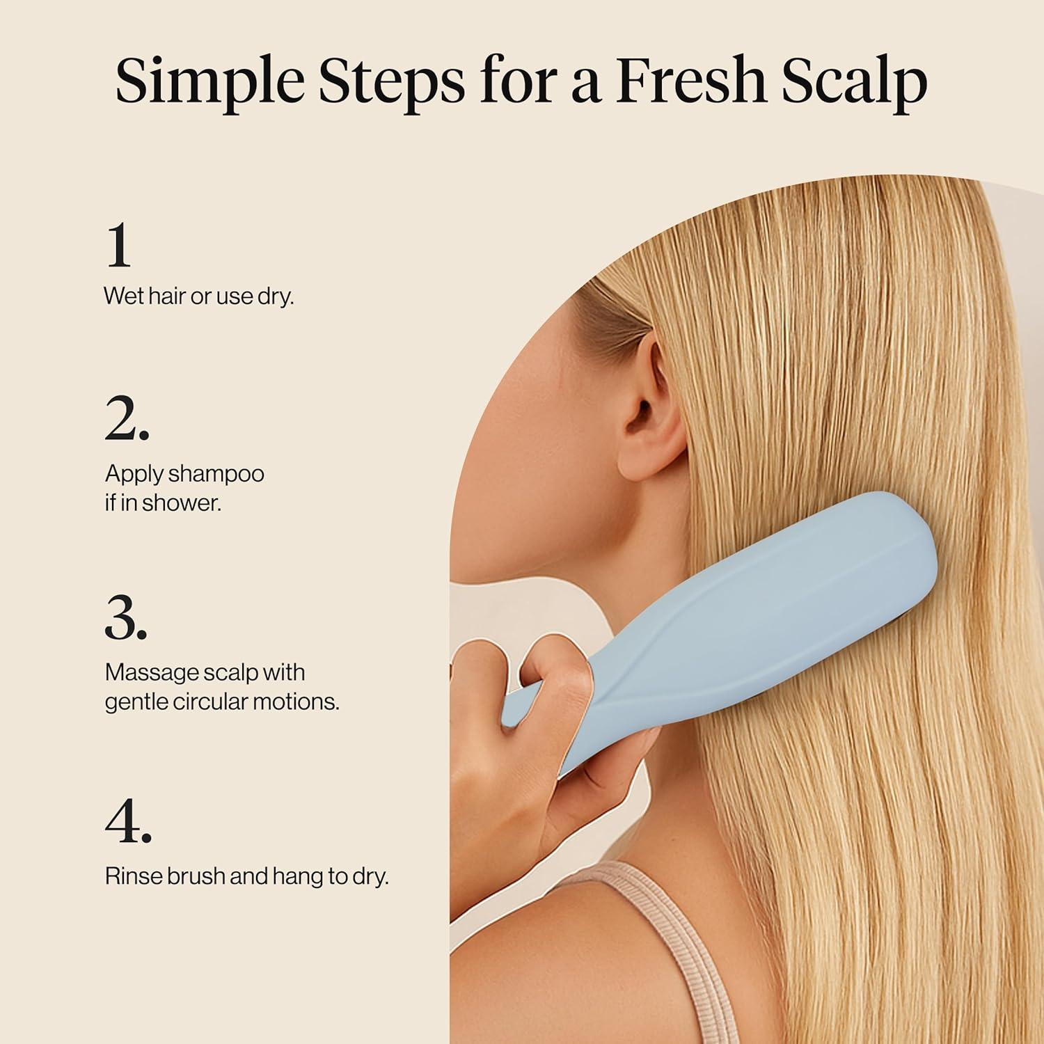 imageKitsch Scalp Renewal Brush Exfoliating amp Scalp Massager for Hair Growth Gentle Head Massage Brush to Remove Buildup Boost Circulation amp Relaxing Head Scrubber for Washing Hair Haze Blue