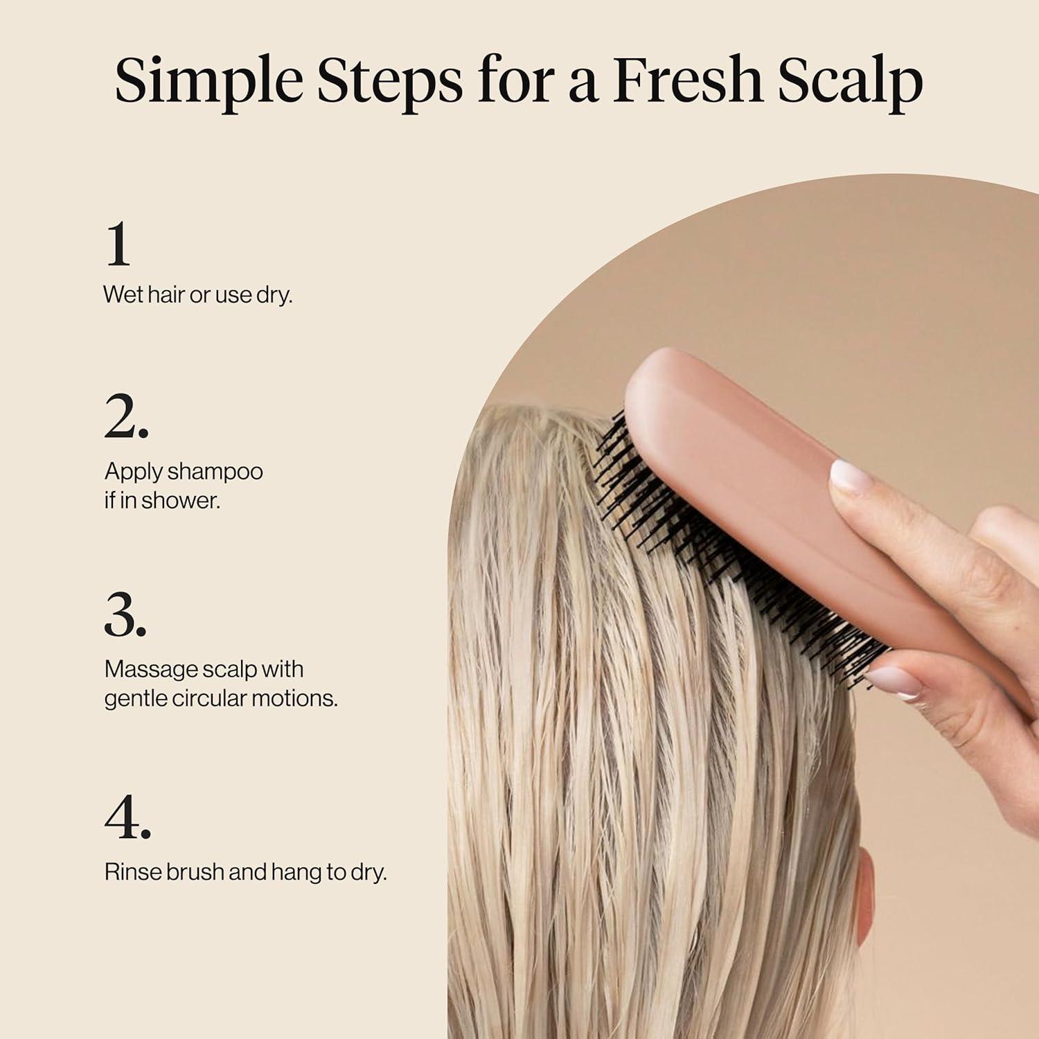 imageKitsch Scalp Renewal Brush Exfoliating amp Scalp Massager for Hair Growth Gentle Head Massage Brush to Remove Buildup Boost Circulation amp Relaxing Head Scrubber for Washing Hair Terracotta