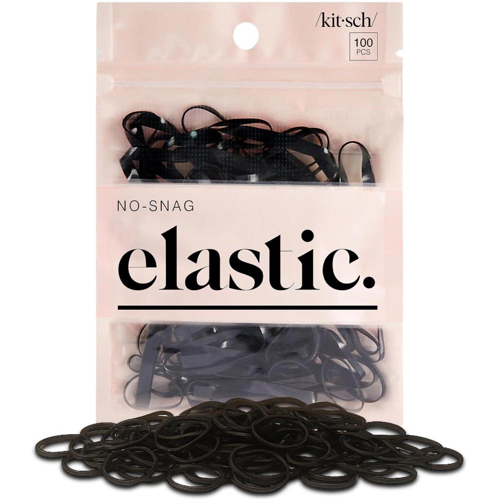 imageKitsch Hair Ties No Damage for Kids Teens and Women Rubber Bands for Hair Styling No Snag Hair Elastics Daily Hair Accessories Ideal Gifts for Women 500pcs BrownBlack