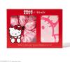 Kitsch Hello Kitty Satin Pillowcase, Softer Than Silk for Hair & Skin, Machine Washable, Wrinkle-Free, Standard Size, and Satin Scrunchies No Damage Hair Ties Pink Kitty Faces, 2 Piece Set(Pink Kitty Faces)