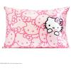 Kitsch Hello Kitty Satin Pillowcase, Softer Than Silk for Hair & Skin, Machine Washable, Wrinkle-Free, Standard Size, and Satin Scrunchies No Damage Hair Ties Pink Kitty Faces, 2 Piece Set(Pink Kitty Faces)