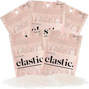 Kitsch Hair Ties No Damage for Kids, Teens and Women – Rubber Bands for Hair Styling | No Snag Hair Elastics | Daily Hair Accessories | Ideal Gifts for Women – 500pcs (Brown)(Clear)