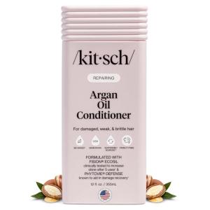 Kitsch Repairing Argan Oil Liquid Conditioner for Women & Men – Argan Oil for Hair, For Shine, Smoothness & Damage Recovery, Hair Repair – Clean, Color-Safe Hair Care, Made in USA – 12 oz