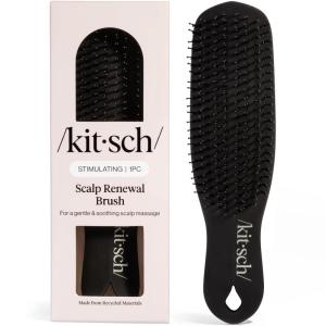 Kitsch Scalp Renewal Brush – Exfoliating & Scalp Massager for Hair Growth, Gentle Head Massage Brush to Remove Buildup, Boost Circulation & Relaxing Head Scrubber for Washing Hair – Black