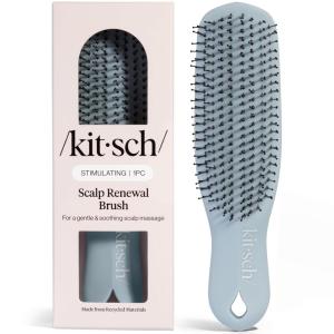 Kitsch Scalp Renewal Brush – Exfoliating & Scalp Massager for Hair Growth, Gentle Head Massage Brush to Remove Buildup, Boost Circulation & Relaxing Head Scrubber for Washing Hair – Haze Blue