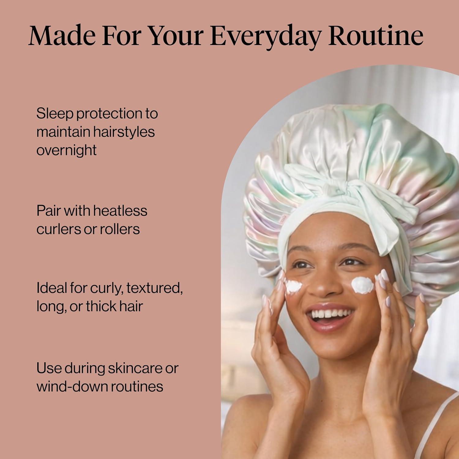 imageKitsch x Bridgerton Satin Bonnet for Sleeping Softer Than Silk Bonnet For Sleeping Women Secure Fit Adjustable Night Cap For Curly amp Textured Hair Prevents Breakage amp Tangles Garden ToileAura