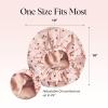 Bridgerton x Kitsch Satin-Lined Flexi Shower Caps for Women Reusable Waterproof – Large Wide Shower Cap for Women & Men, Adjustable, Stylish Hair Cap for Showers, For Long & Short Hair – Wisteria(Cherry Print)