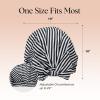 Bridgerton x Kitsch Satin-Lined Flexi Shower Caps for Women Reusable Waterproof – Large Wide Shower Cap for Women & Men, Adjustable, Stylish Hair Cap for Showers, For Long & Short Hair – Wisteria(Stripe)