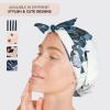 Bridgerton x Kitsch Satin-Lined Flexi Shower Caps for Women Reusable Waterproof – Large Wide Shower Cap for Women & Men, Adjustable, Stylish Hair Cap for Showers, For Long & Short Hair – Wisteria(Floral)