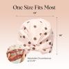 Bridgerton x Kitsch Satin-Lined Flexi Shower Caps for Women Reusable Waterproof – Large Wide Shower Cap for Women & Men, Adjustable, Stylish Hair Cap for Showers, For Long & Short Hair – Wisteria(Blush Dot)