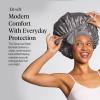Kitsch x Bridgerton Satin Bonnet for Sleeping – Softer Than Silk Bonnet For Sleeping Women – Secure Fit, Adjustable, Night Cap For Curly & Textured Hair – Prevents Breakage & Tangles – Garden Toile(Charcoal)