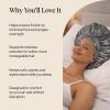 Kitsch x Bridgerton Satin Bonnet for Sleeping – Softer Than Silk Bonnet For Sleeping Women – Secure Fit, Adjustable, Night Cap For Curly & Textured Hair – Prevents Breakage & Tangles – Garden Toile(Charcoal)