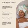 Kitsch x Bridgerton Satin Bonnet for Sleeping – Softer Than Silk Bonnet For Sleeping Women – Secure Fit, Adjustable, Night Cap For Curly & Textured Hair – Prevents Breakage & Tangles – Garden Toile(Aura)
