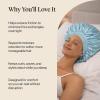 Kitsch x Bridgerton Satin Bonnet for Sleeping – Softer Than Silk Bonnet For Sleeping Women – Secure Fit, Adjustable, Night Cap For Curly & Textured Hair – Prevents Breakage & Tangles – Garden Toile(Haze Blue)