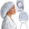 Kitsch x Bridgerton Satin Bonnet for Sleeping – Softer Than Silk Bonnet For Sleeping Women – Secure Fit, Adjustable, Night Cap For Curly & Textured Hair – Prevents Breakage & Tangles – Garden Toile(Garden Toile)