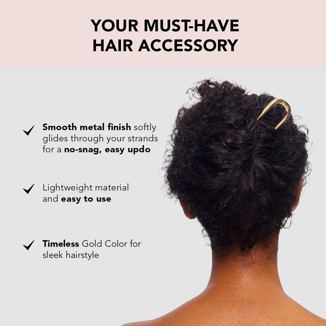 imageKitsch French Hair Pins for Women Elegant amp Durable Metal French Pin for Updos Chignon Buns amp Twist Hairstyles Secure Hold All Day Comfortable Fit Ideal Gifts for Women Clam Shell 1pcGold