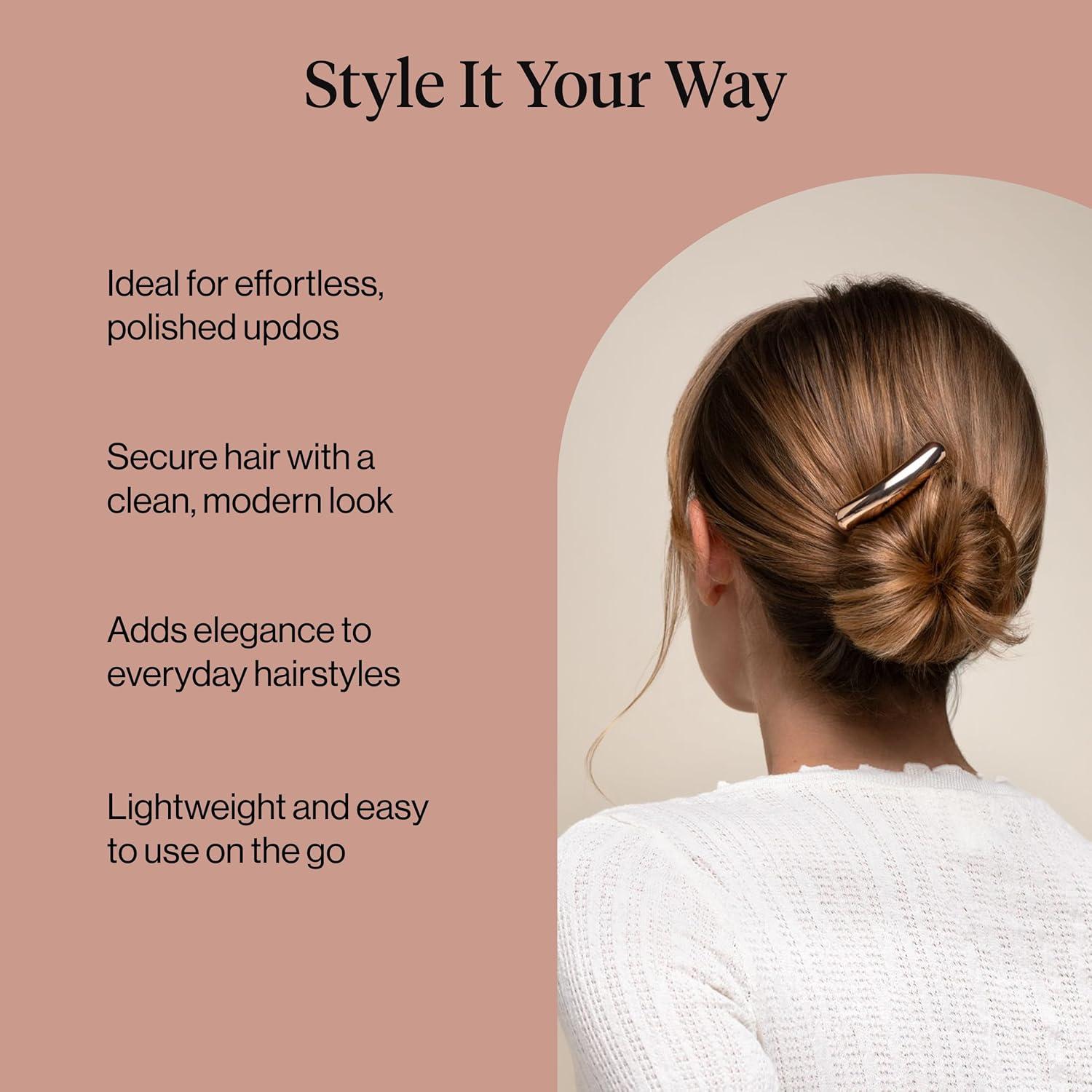 imageKitsch French Hair Pins for Women Elegant amp Durable Metal French Pin for Updos Chignon Buns amp Twist Hairstyles Secure Hold All Day Comfortable Fit Ideal Gifts for Women Clam Shell 1pcMetal Barrette Gold