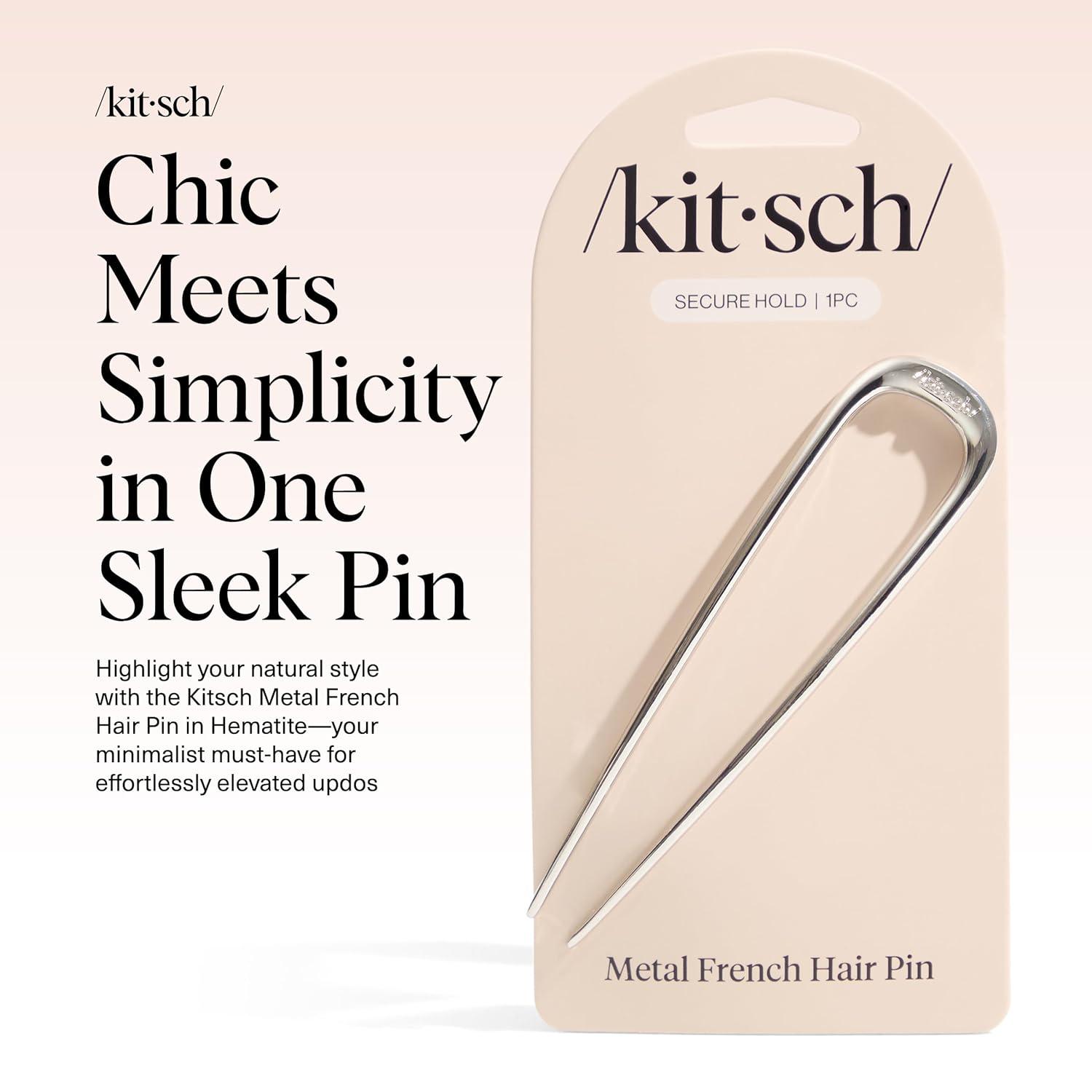 imageKitsch French Hair Pins for Women Elegant amp Durable Metal French Pin for Updos Chignon Buns amp Twist Hairstyles Secure Hold All Day Comfortable Fit Ideal Gifts for Women Clam Shell 1pcSilver