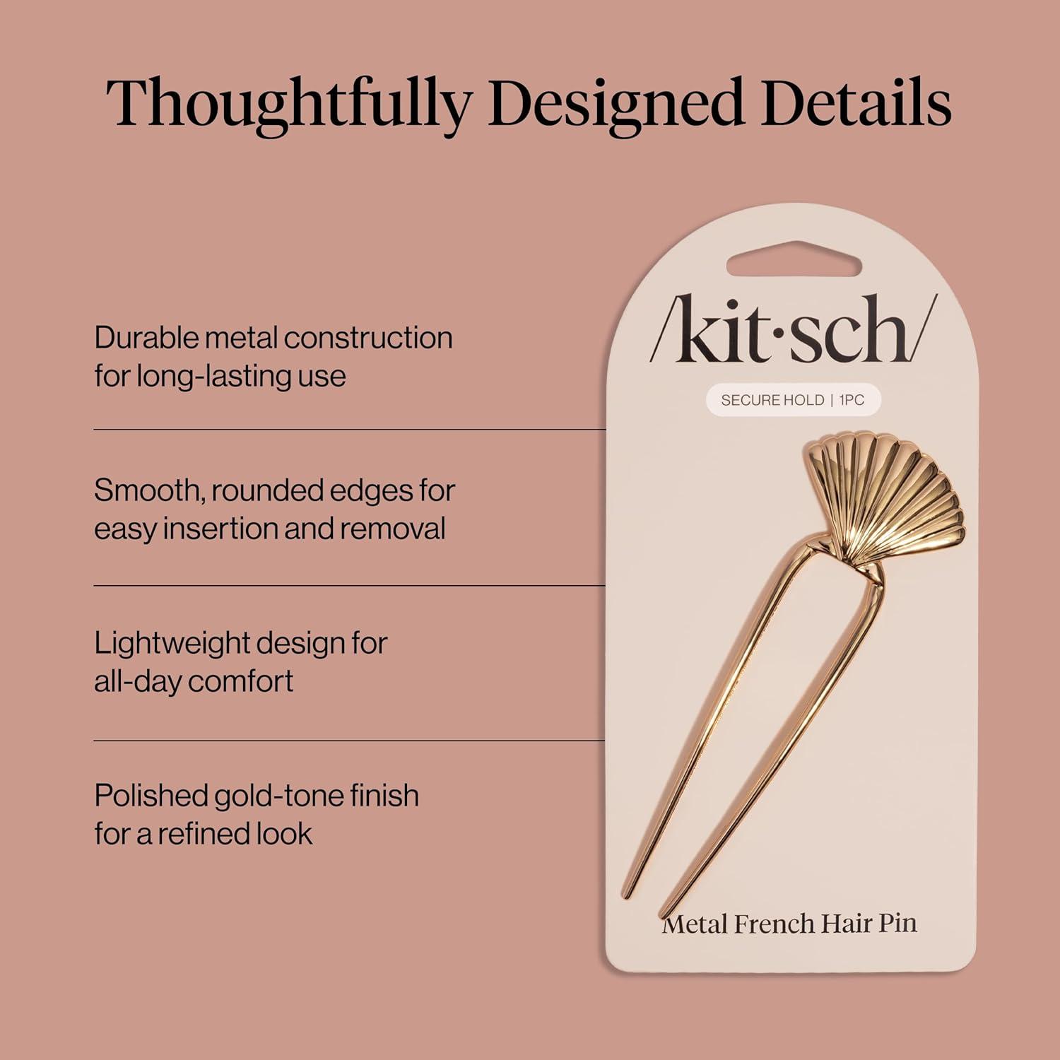 imageKitsch French Hair Pins for Women Elegant amp Durable Metal French Pin for Updos Chignon Buns amp Twist Hairstyles Secure Hold All Day Comfortable Fit Ideal Gifts for Women Clam Shell 1pcClam Shell