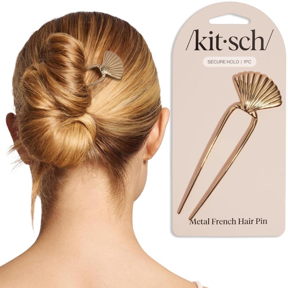 imageKitsch French Hair Pins for Women Elegant amp Durable Metal French Pin for Updos Chignon Buns amp Twist Hairstyles Secure Hold All Day Comfortable Fit Ideal Gifts for Women Clam Shell 1pcClam Shell