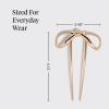 Kitsch French Hair Pins for Women – Elegant & Durable Metal French Pin for Updos, Chignon, Buns & Twist Hairstyles | Secure Hold All Day, Comfortable Fit | Ideal Gifts for Women- Clam Shell, 1pc(Metal Bow Gold)
