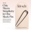 Kitsch French Hair Pins for Women – Elegant & Durable Metal French Pin for Updos, Chignon, Buns & Twist Hairstyles | Secure Hold All Day, Comfortable Fit | Ideal Gifts for Women- Clam Shell, 1pc(Hematite)