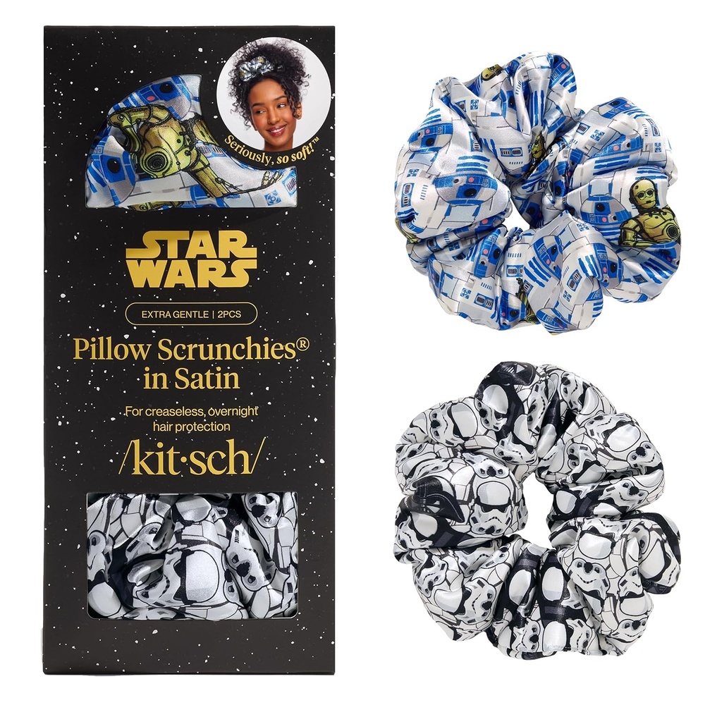 imageKitsch x Star Wars R2D2 amp Stormtrooper Scrunchies for Women Softer Than Silk Scrunchie No Crease Hair Ties Perfect For Day And Night Creaseless Hair Accessories Ideal Gifts for Women 2pcsR2d2 Stormtrooper