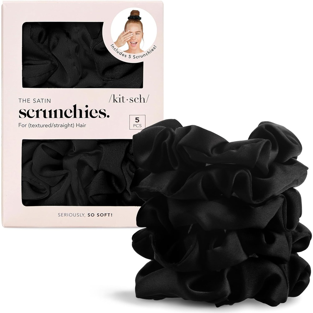 imageKitsch x Star Wars R2D2 amp Stormtrooper Scrunchies for Women Softer Than Silk Scrunchie No Crease Hair Ties Perfect For Day And Night Creaseless Hair Accessories  Ideal Gifts for Women  2pcsBlack