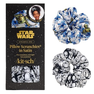 Kitsch x Star Wars R2-D2 & Stormtrooper Scrunchies for Women- Softer Than Silk Scrunchie, No Crease Hair Ties, Perfect For Day And Night Creaseless Hair Accessories | Ideal Gifts for Women – 2pcs(R2-d2 & Stormtrooper)