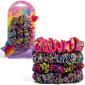 Kitsch x Star Wars R2-D2 & Stormtrooper Scrunchies for Women- Softer Than Silk Scrunchie, No Crease Hair Ties, Perfect For Day And Night Creaseless Hair Accessories | Ideal Gifts for Women – 2pcs(Rainbow Leopard)
