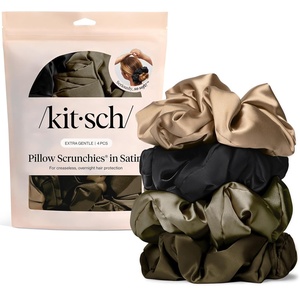 Kitsch x Star Wars R2-D2 & Stormtrooper Scrunchies for Women- Softer Than Silk Scrunchie, No Crease Hair Ties, Perfect For Day And Night Creaseless Hair Accessories | Ideal Gifts for Women – 2pcs(Black (4 pcs))