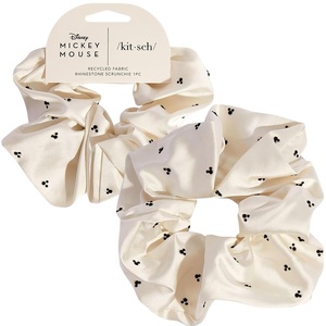 Kitsch x Star Wars R2-D2 & Stormtrooper Scrunchies for Women- Softer Than Silk Scrunchie, No Crease Hair Ties, Perfect For Day And Night Creaseless Hair Accessories | Ideal Gifts for Women – 2pcs(Mickey/Minnie Cream Rhinestone)