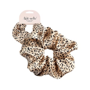 Kitsch x Star Wars R2-D2 & Stormtrooper Scrunchies for Women- Softer Than Silk Scrunchie, No Crease Hair Ties, Perfect For Day And Night Creaseless Hair Accessories | Ideal Gifts for Women – 2pcs(Leopard Print)